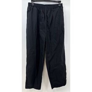 Staff by Wilson Coach Baggy Black Nylon Lined Pants - Mens‎ Large Zip Pockets